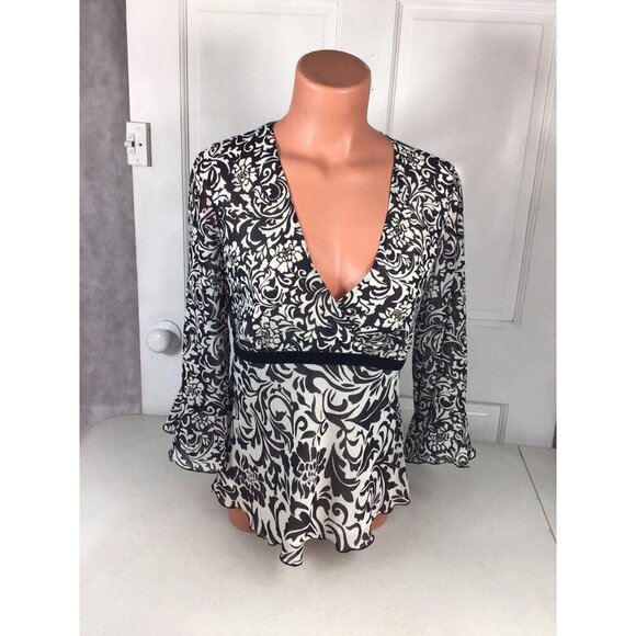 Nine West Paisley Blouse Womens 10 - Picture 5 of 5